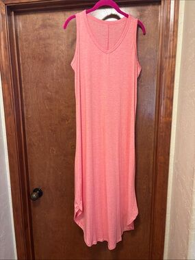 SHEIN Coral Pink Sleeveless V-Neck Maxi Dress